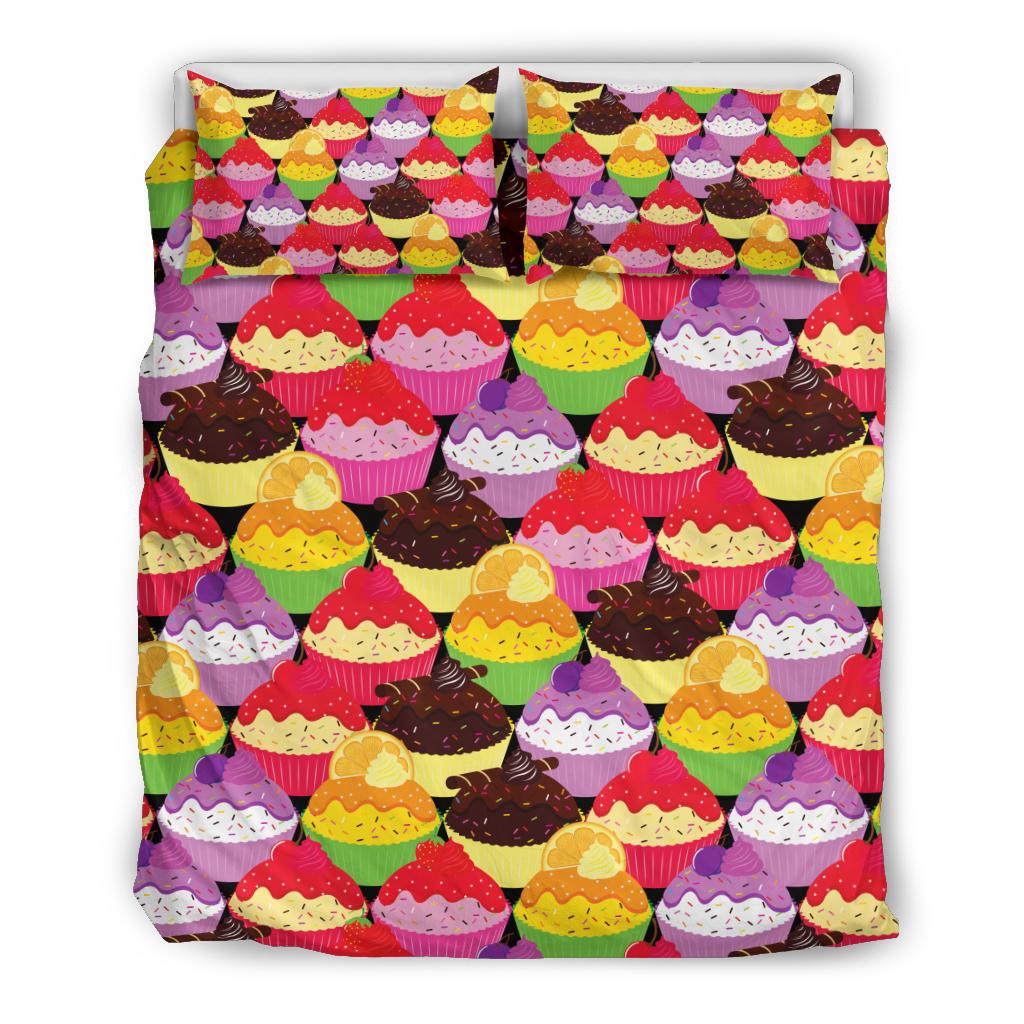 Cupcake Pattern Print Design CP02 Duvet Cover Bedding Set-JORJUNE.COM