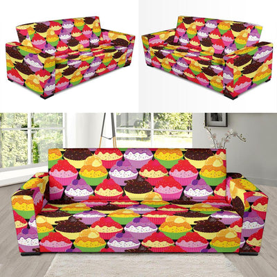 Cupcake Pattern Print Design CP02 Sofa Slipcover-JORJUNE.COM