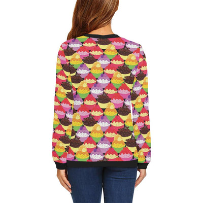 Cupcake Pattern Print Design CP02 Women Long Sleeve Sweatshirt-JorJune