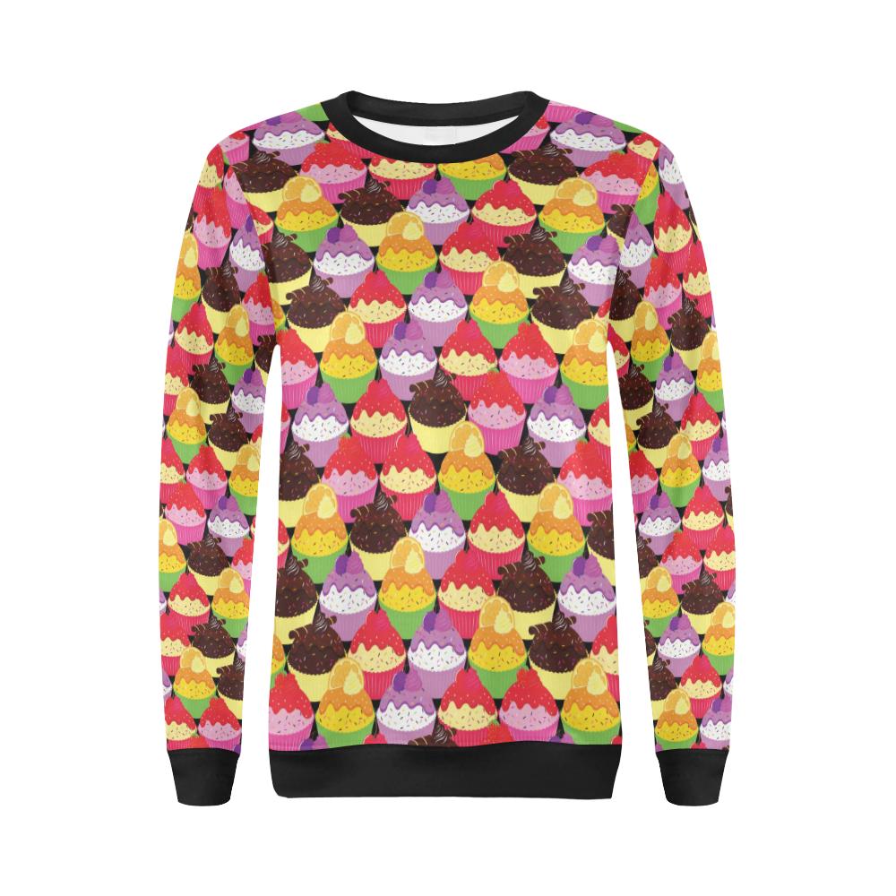 Cupcake Pattern Print Design CP02 Women Long Sleeve Sweatshirt-JorJune