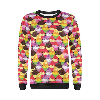 Cupcake Pattern Print Design CP02 Women Long Sleeve Sweatshirt-JorJune