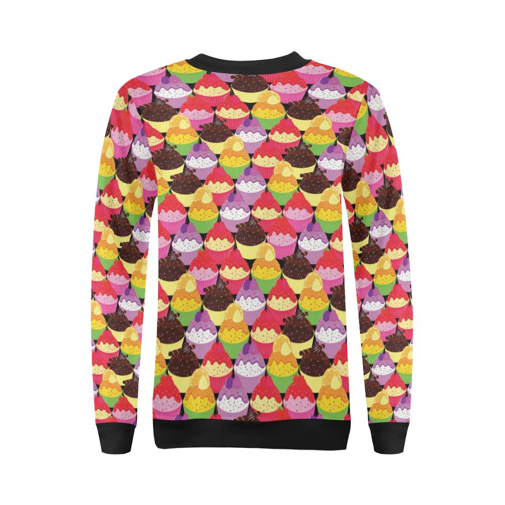 Cupcake Pattern Print Design CP02 Women Long Sleeve Sweatshirt-JorJune