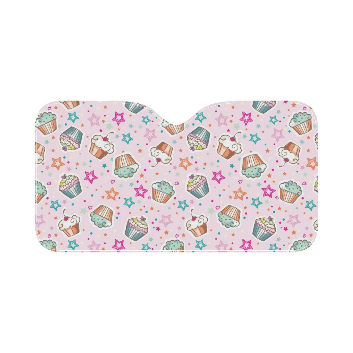 Cupcake Pattern Print Design CP03 Car Sun Shade-JorJune