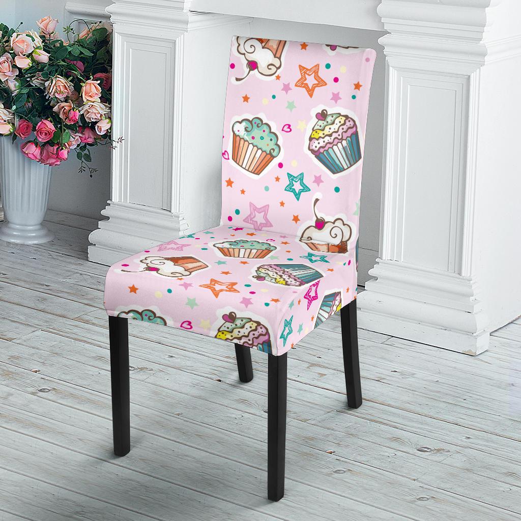 Cupcake Pattern Print Design CP03 Dining Chair Slipcover-JORJUNE.COM