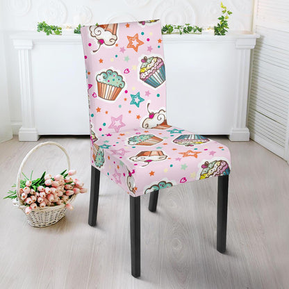 Cupcake Pattern Print Design CP03 Dining Chair Slipcover-JORJUNE.COM