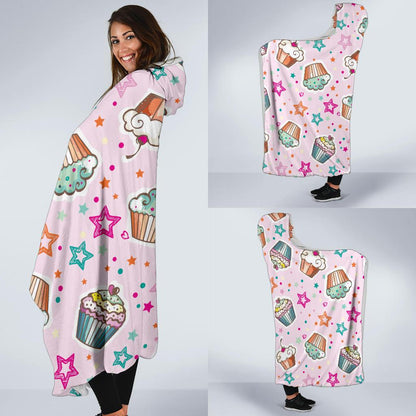 Cupcake Pattern Print Design CP03 Hooded Blanket-JORJUNE.COM