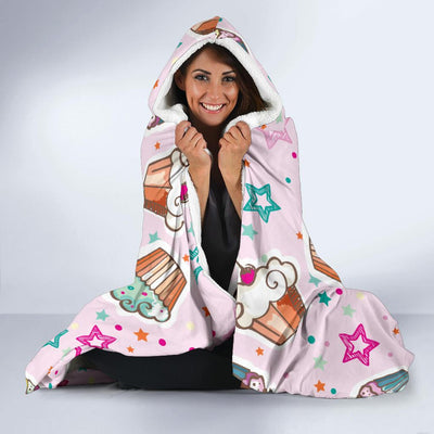 Cupcake Pattern Print Design CP03 Hooded Blanket-JORJUNE.COM