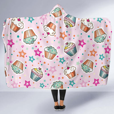 Cupcake Pattern Print Design CP03 Hooded Blanket-JORJUNE.COM