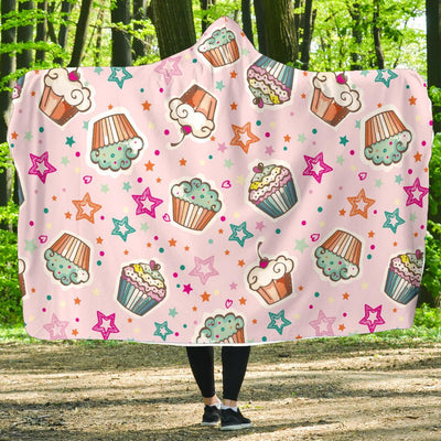 Cupcake Pattern Print Design CP03 Hooded Blanket-JORJUNE.COM