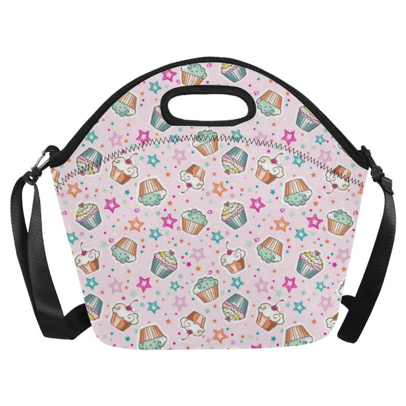 Cupcake Pattern Print Design CP03 Neoprene Lunch Bag-JorJune