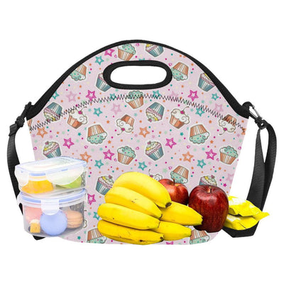 Cupcake Pattern Print Design CP03 Neoprene Lunch Bag-JorJune