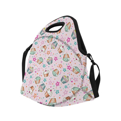 Cupcake Pattern Print Design CP03 Neoprene Lunch Bag-JorJune