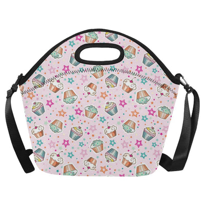 Cupcake Pattern Print Design CP03 Neoprene Lunch Bag-JorJune