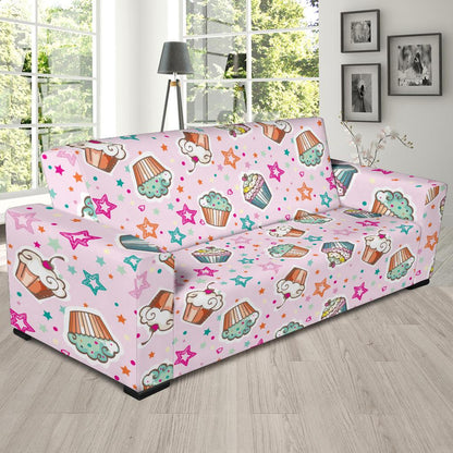 Cupcake Pattern Print Design CP03 Sofa Slipcover-JORJUNE.COM