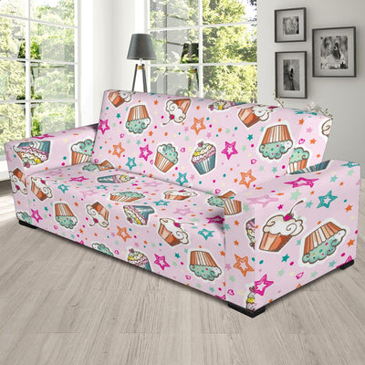 Cupcake Pattern Print Design CP03 Sofa Slipcover-JORJUNE.COM