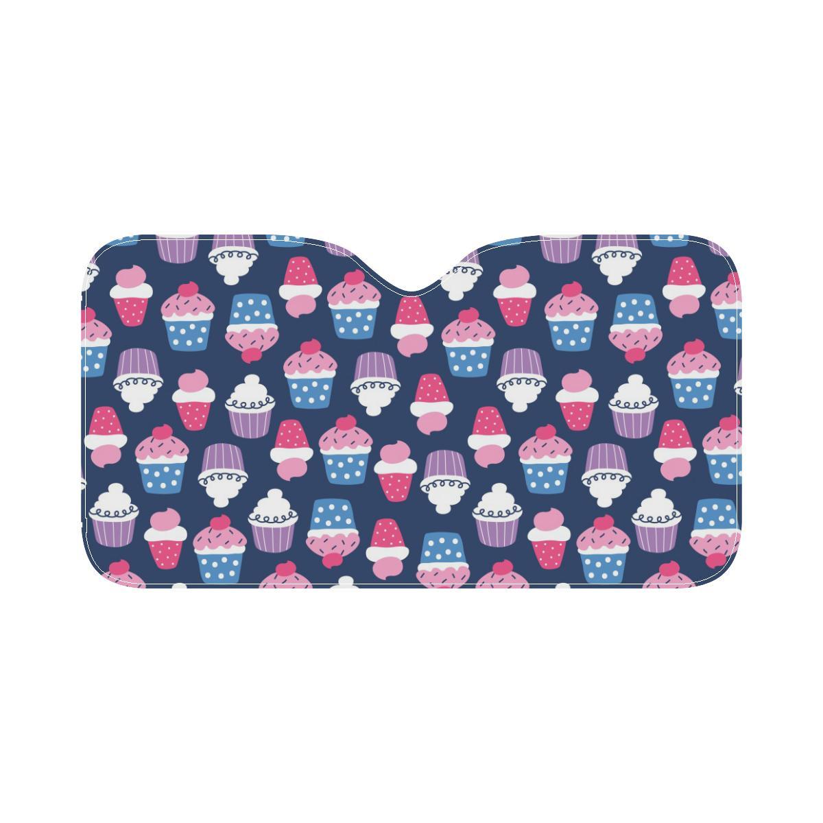 Cupcake Pattern Print Design CP04 Car Sun Shade-JorJune