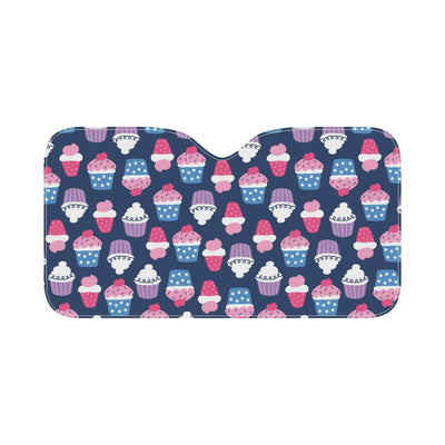 Cupcake Pattern Print Design CP04 Car Sun Shade-JorJune