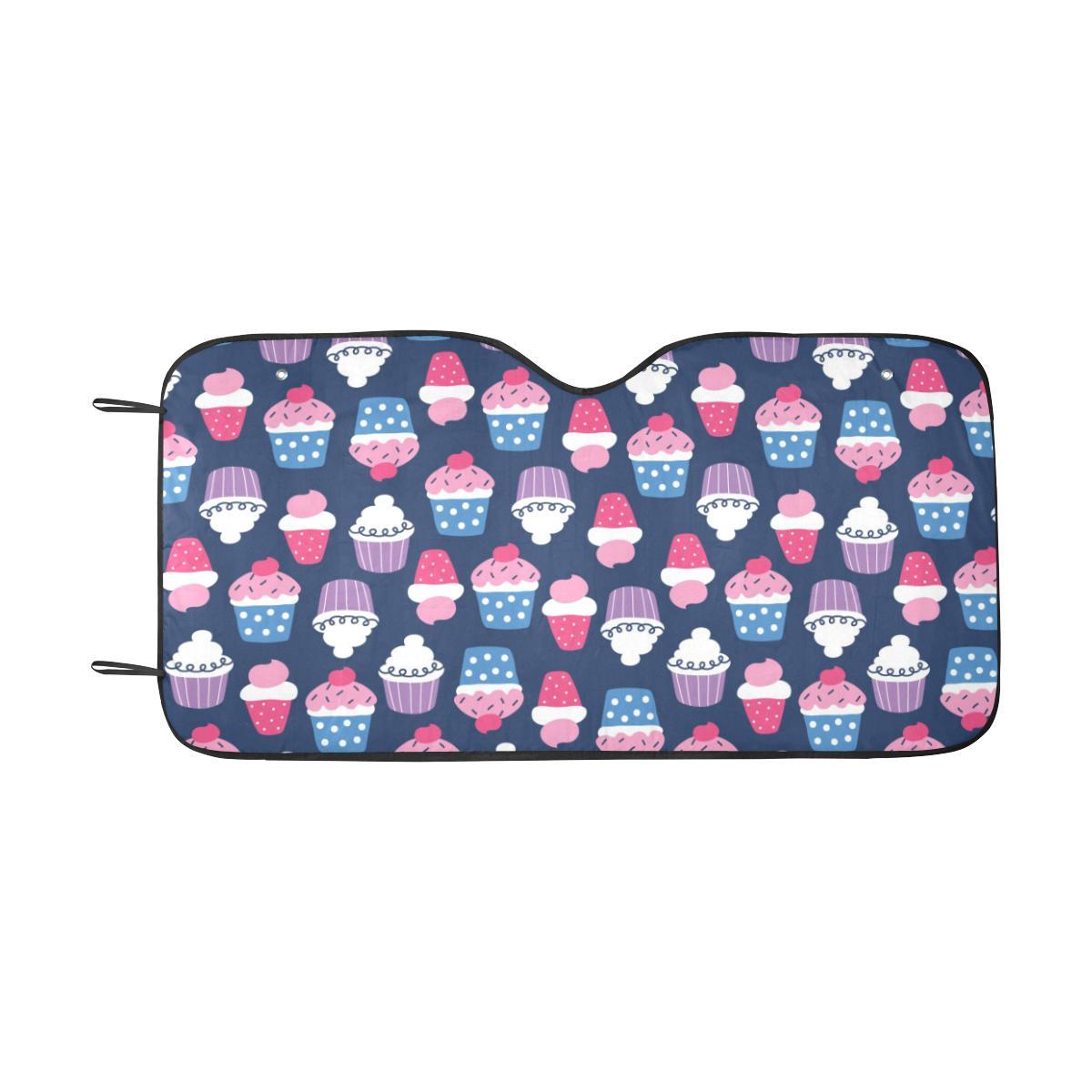 Cupcake Pattern Print Design CP04 Car Sun Shade-JorJune