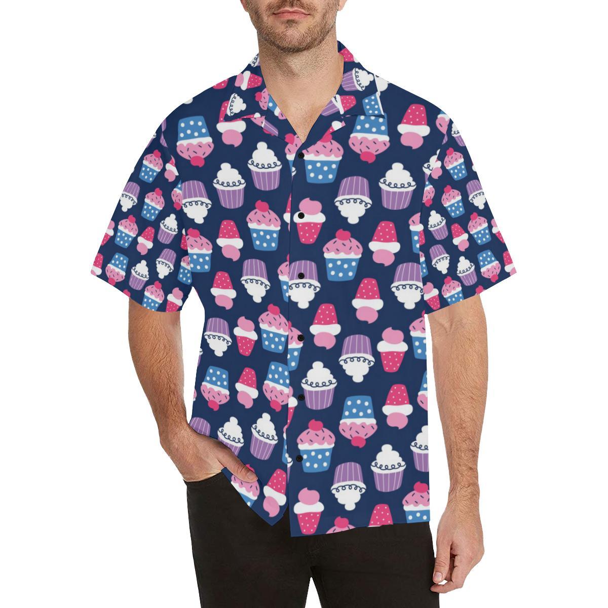 Cupcake Pattern Print Design CP04 Men Hawaiian Shirt-JorJune