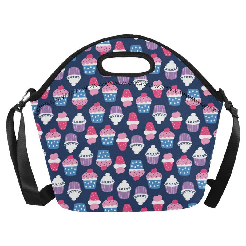 Cupcake Pattern Print Design CP04 Neoprene Lunch Bag-JorJune