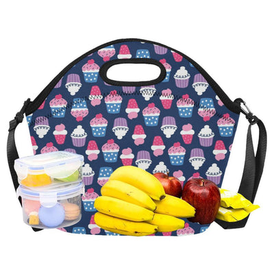 Cupcake Pattern Print Design CP04 Neoprene Lunch Bag-JorJune