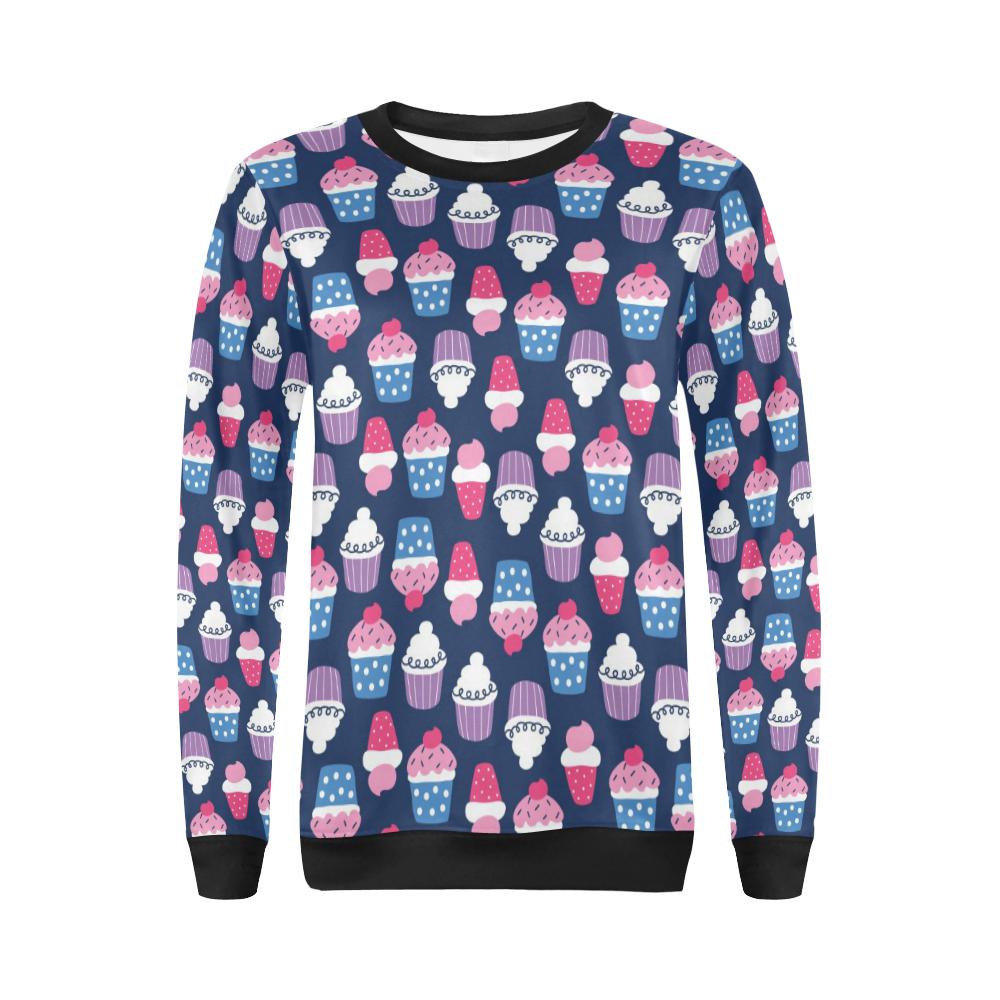 Cupcake Pattern Print Design CP04 Women Long Sleeve Sweatshirt-JorJune