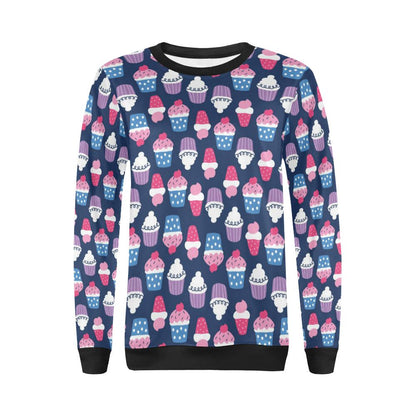 Cupcake Pattern Print Design CP04 Women Long Sleeve Sweatshirt-JorJune