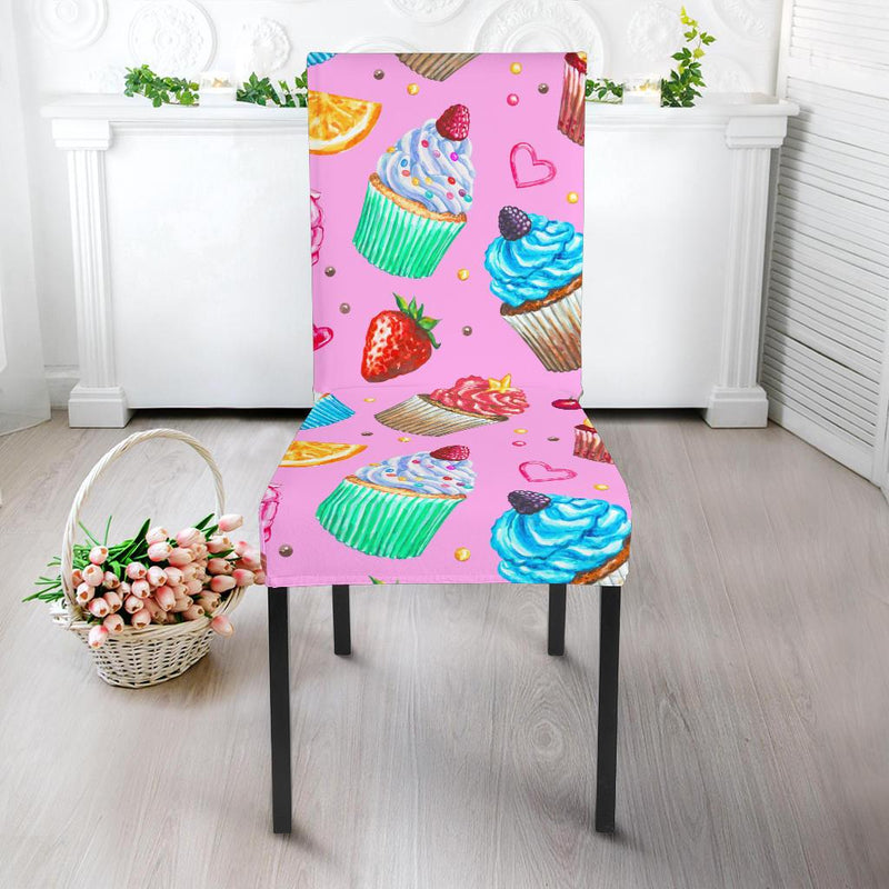 Cupcake Pattern Print Design CP05 Dining Chair Slipcover-JORJUNE.COM