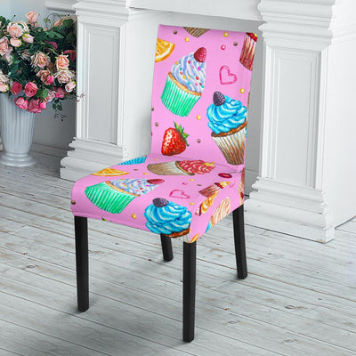 Cupcake Pattern Print Design CP05 Dining Chair Slipcover-JORJUNE.COM