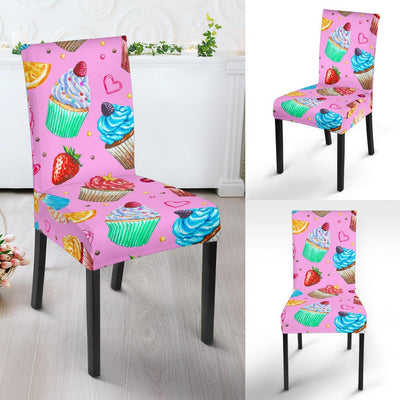 Cupcake Pattern Print Design CP05 Dining Chair Slipcover-JORJUNE.COM