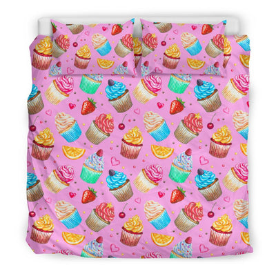 Cupcake Pattern Print Design CP05 Duvet Cover Bedding Set-JORJUNE.COM