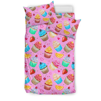 Cupcake Pattern Print Design CP05 Duvet Cover Bedding Set-JORJUNE.COM