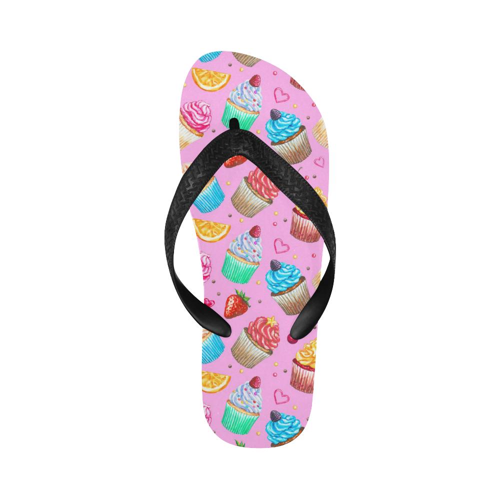 Cupcake Pattern Print Design CP05 Flip Flops-JorJune