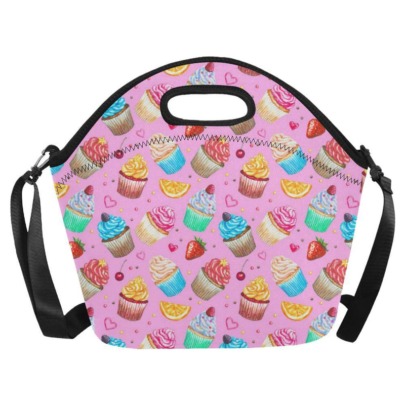 Cupcake Pattern Print Design CP05 Neoprene Lunch Bag-JorJune