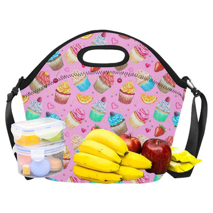 Cupcake Pattern Print Design CP05 Neoprene Lunch Bag-JorJune