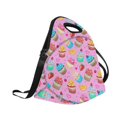 Cupcake Pattern Print Design CP05 Neoprene Lunch Bag-JorJune