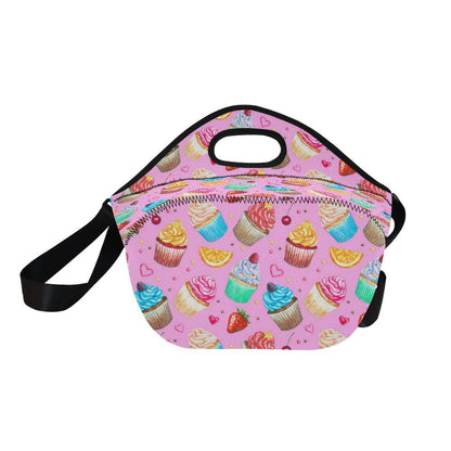 Cupcake Pattern Print Design CP05 Neoprene Lunch Bag-JorJune
