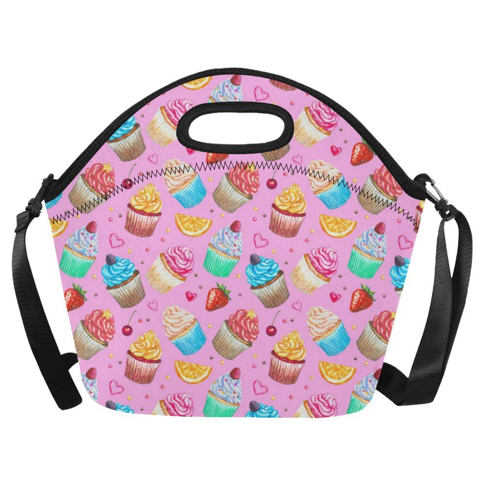 Cupcake Pattern Print Design CP05 Neoprene Lunch Bag-JorJune