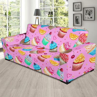 Cupcake Pattern Print Design CP05 Sofa Slipcover-JORJUNE.COM