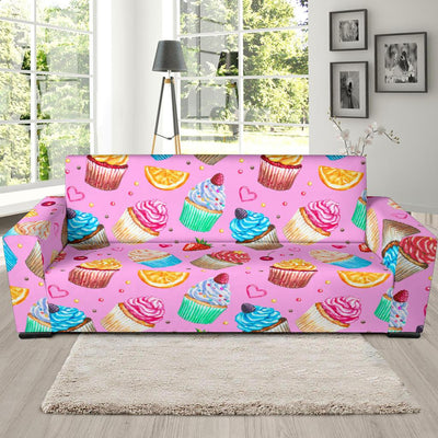 Cupcake Pattern Print Design CP05 Sofa Slipcover-JORJUNE.COM