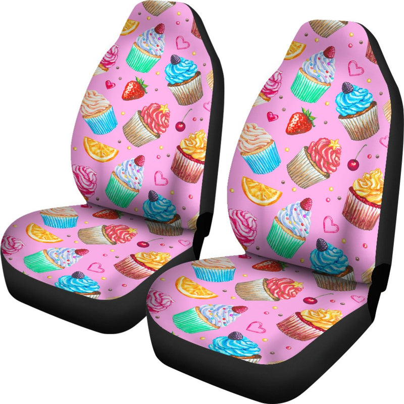 Cupcake Pattern Print Design CP05 Universal Fit Car Seat Covers