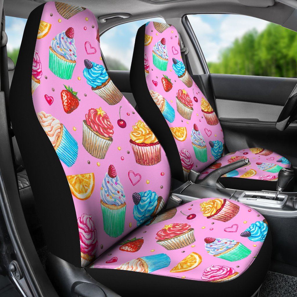 Cupcake Pattern Print Design CP05 Universal Fit Car Seat Covers