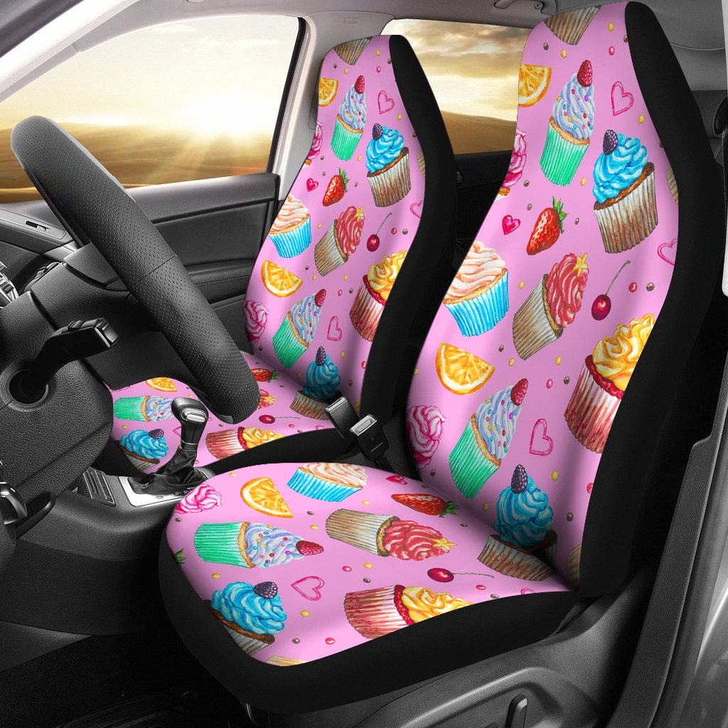 Cupcake Pattern Print Design CP05 Universal Fit Car Seat Covers