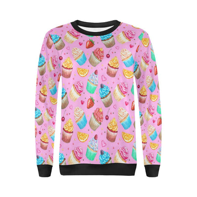 Cupcake Pattern Print Design CP05 Women Long Sleeve Sweatshirt-JorJune