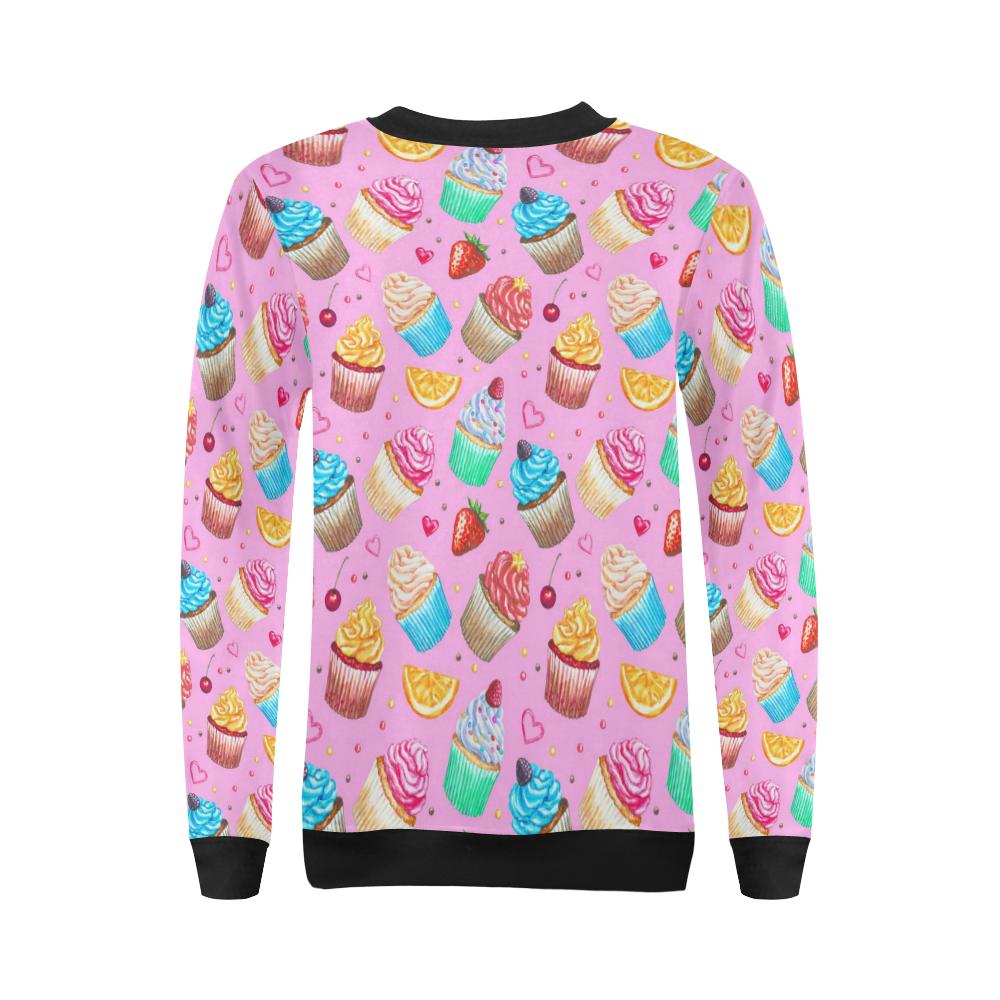 Cupcake Pattern Print Design CP05 Women Long Sleeve Sweatshirt-JorJune