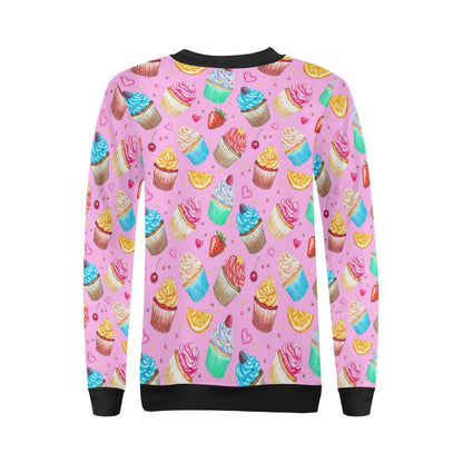Cupcake Pattern Print Design CP05 Women Long Sleeve Sweatshirt-JorJune
