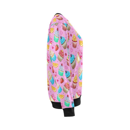 Cupcake Pattern Print Design CP05 Women Long Sleeve Sweatshirt-JorJune