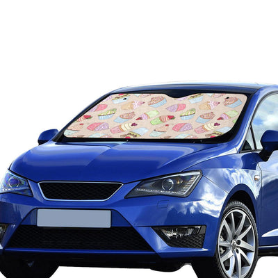 Cupcake Pattern Print Design CP06 Car Sun Shade-JorJune