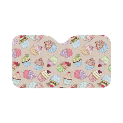 Cupcake Pattern Print Design CP06 Car Sun Shade-JorJune