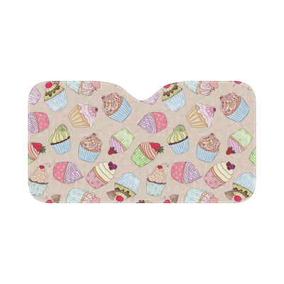 Cupcake Pattern Print Design CP06 Car Sun Shade-JorJune